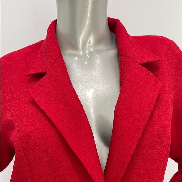 Unbranded Vintage Women’s Red Blazer Designer Button Front Closure and at Cuffs - Picture 11 of 16
